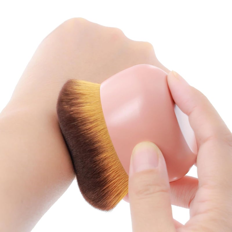 DRIPOO Oversize Self Tanner Brush, Kabuki Brush for Body, Foundation Makeup Brush for Fake Tan, Sunless Tanner Makeup Brushes, Self Tanning Mitt Applicator for Self Tan, Self Tan Mousse Blending Brush (Pink) - Image 3